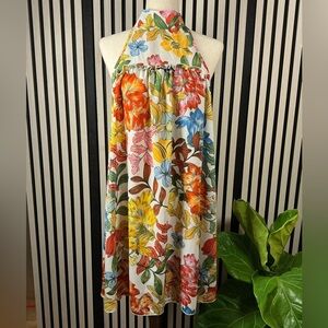 CAROL CHRISTIAN Floral Halter Dress Sz M